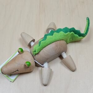 NWT Wooden Crocodile Animal Toy Anamalz Collectible Eco-friendly Multi-Sensory